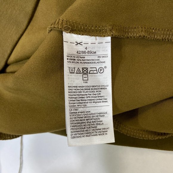 Banana Republic Women's Zip Up Dress Khaki Green - Size 4 - Picture 4 of 6